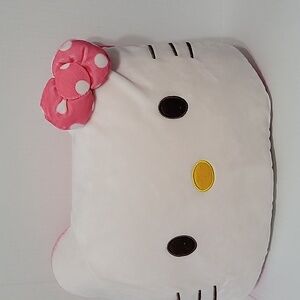 Sanrio's Hello Kitty Face Plush Travel Pillow with Zipped Up Blanket Inside